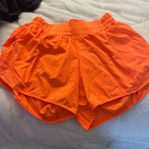 Lululemon Orange Hotty Hot Shorts (4 in)